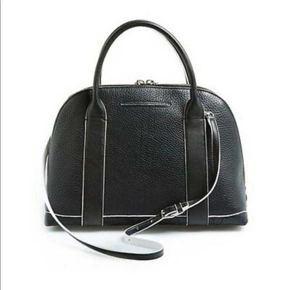 Coach Bleecker Edgepaint Leather Preston Satchel 30165 Silver/Black/White - Picture 2 of 14